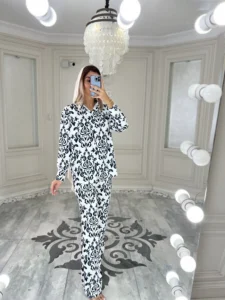 شومیز شلوار چاپی کد 4035010 - Image 2