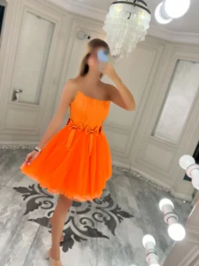 پیراهن عروسکی دکلته کد 2962