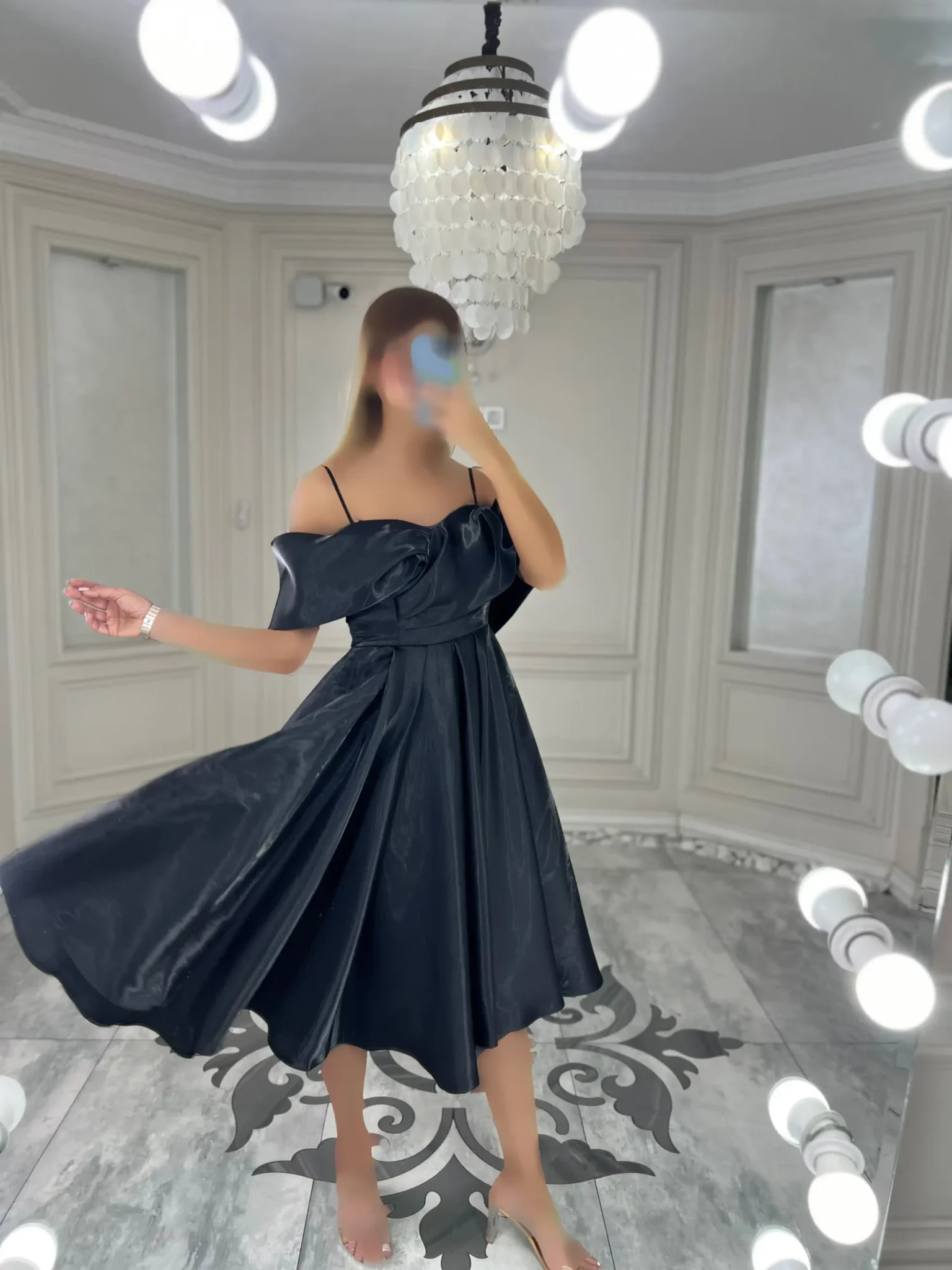 پیراهن میدی براق Off Shoulder کد 4022017 - Image 8