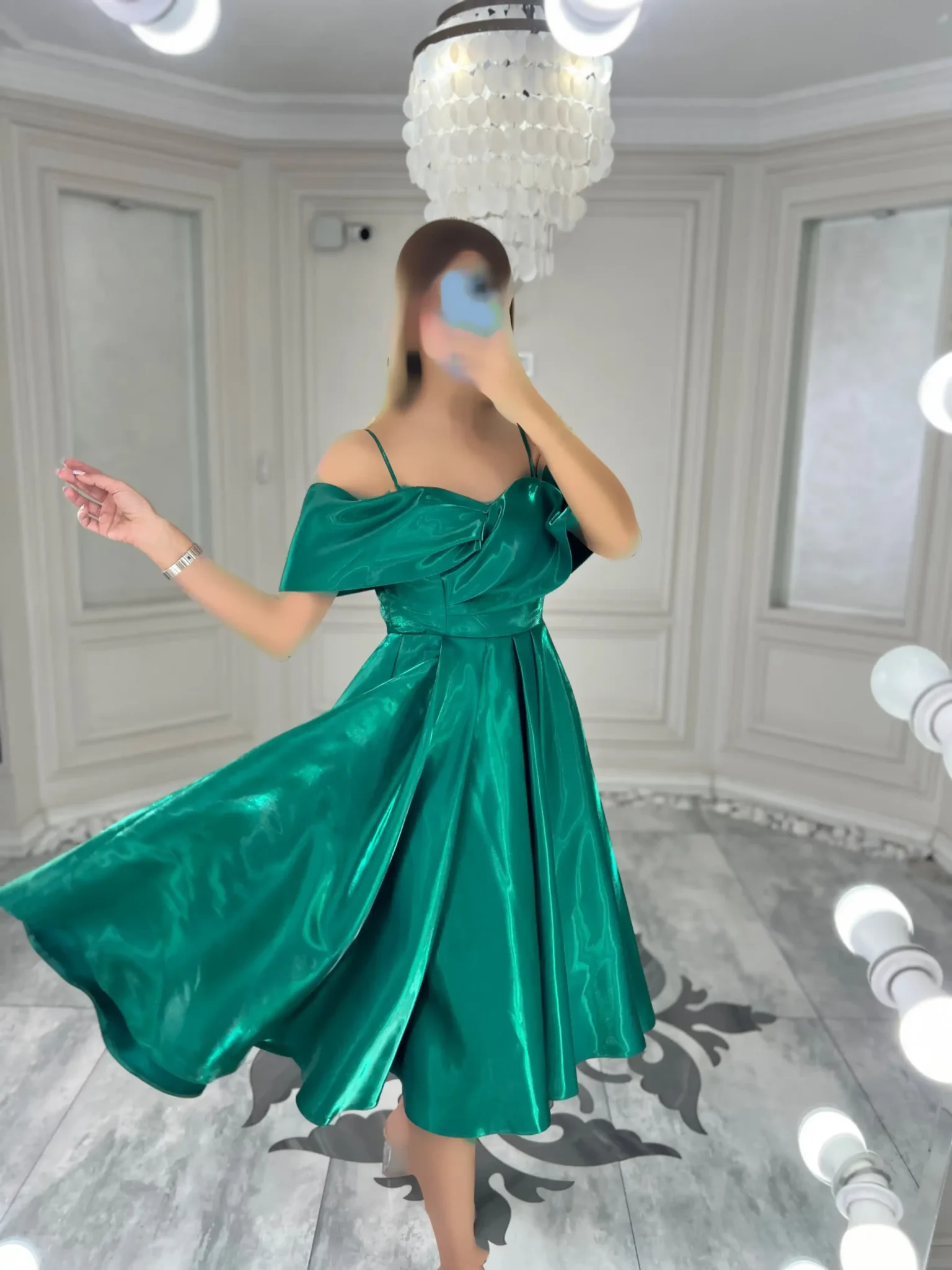 پیراهن میدی براق Off Shoulder کد 4022017 - Image 6