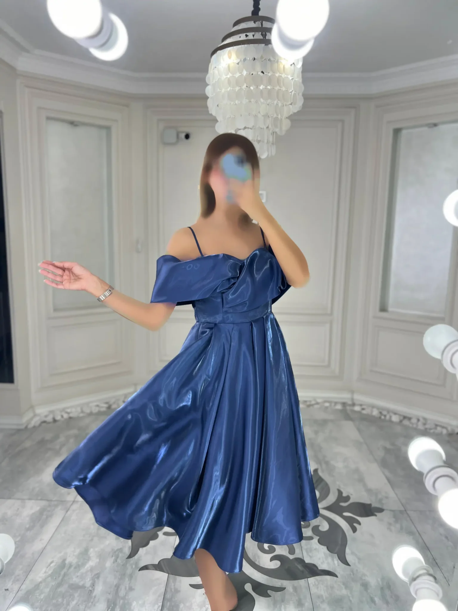 پیراهن میدی براق Off Shoulder کد 4022017 - Image 5
