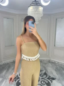 تاپ شلوار لینن کد 01501009 - Image 4