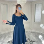 پیراهن میدی یقه نگین دار کد 3233