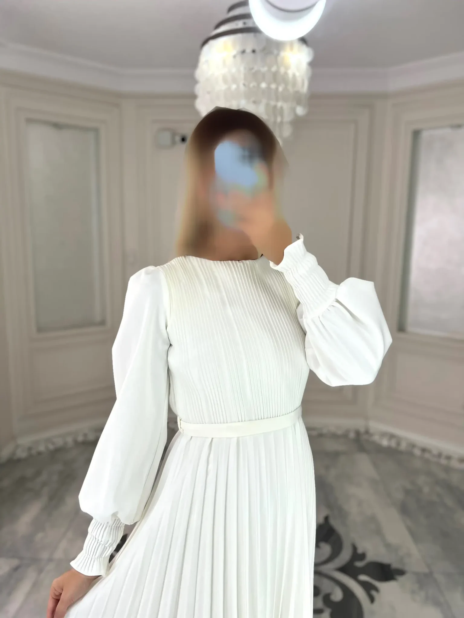 پیراهن میدی پلیسه کرپ کد U93 - Image 2