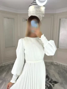 پیراهن میدی پلیسه کرپ کد U93 - Image 2