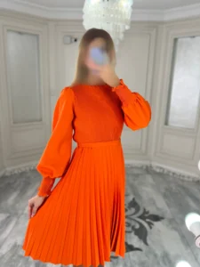 پیراهن میدی پلیسه کرپ کد U93 - Image 6