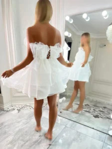 پیراهن عروسکی دکلته توری کد 2941 - Image 3