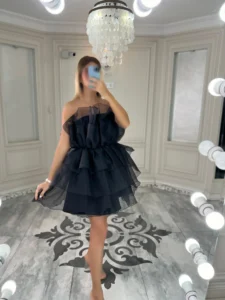 پیراهن عروسکی دکلته توری کد 2941