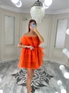 پیراهن عروسکی دکلته توری کد 2941 - Image 2