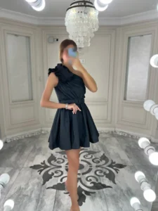 پیراهن عروسکی تافته یقه رومی کد 00403208 - Image 2