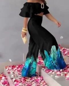 کراپ و شلوار پایین چاپی کد 4035005 - Image 7