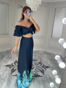 کراپ و شلوار پایین چاپی کد 4035005 - Image 4