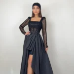 پیراهن ماکسی پولکی پاپیون دار کد W28/1