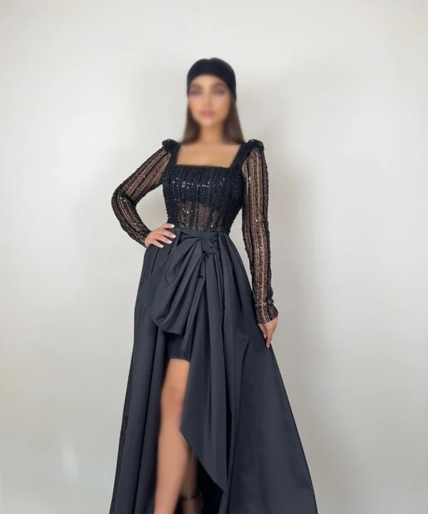 پیراهن ماکسی پولکی پاپیون دار کد W28/1