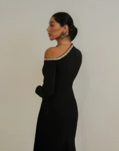 ماکسی یقه کج نگین کد Z18 - Image 5