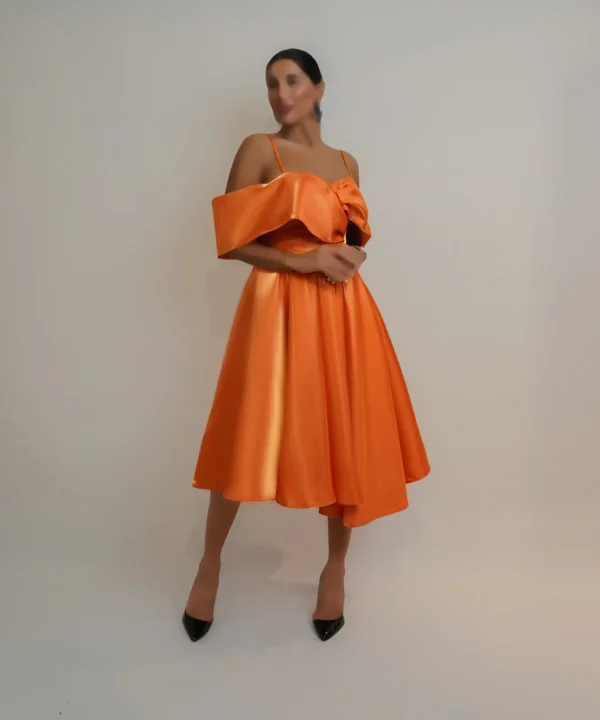 پیراهن میدی براق Off Shoulder کد 4022017