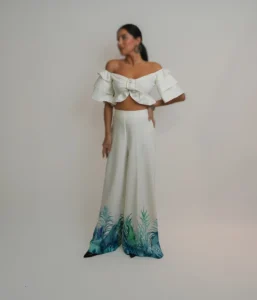 کراپ و شلوار پایین چاپی کد 4035005