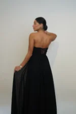 ماکسی دکلته حریر جلو گل کد 3275 - Image 3