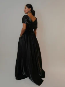 ماکسی ساتن بالا پاپیون براق کد 4031009 - Image 5