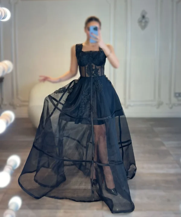 پیراهن ماکسی تور ساده کد 3133