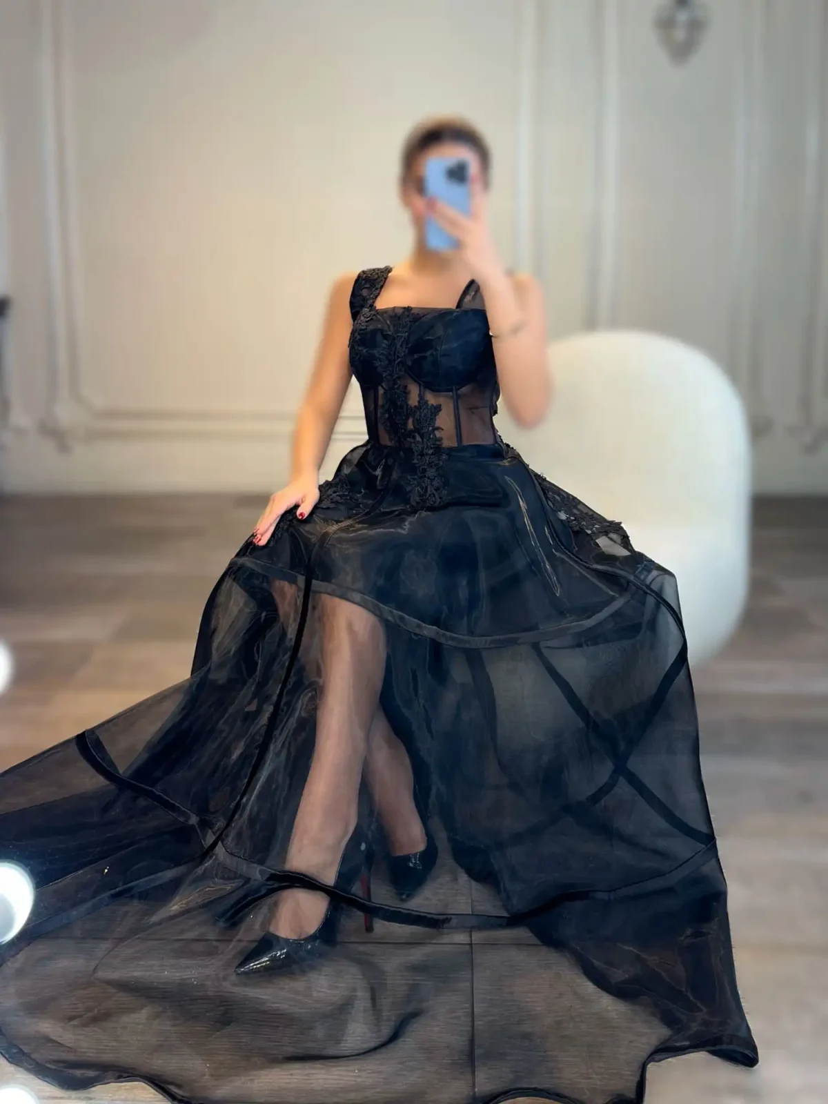 پیراهن ماکسی تور ساده کد 3133 - Image 2