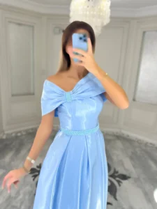 ماکسی ساتن بالا پاپیون براق کد 4031009 - Image 8