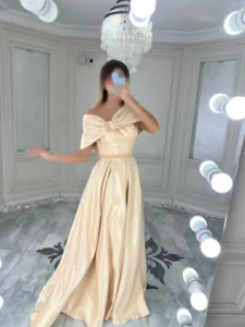 ماکسی ساتن بالا پاپیون براق کد 4031009 - Image 11