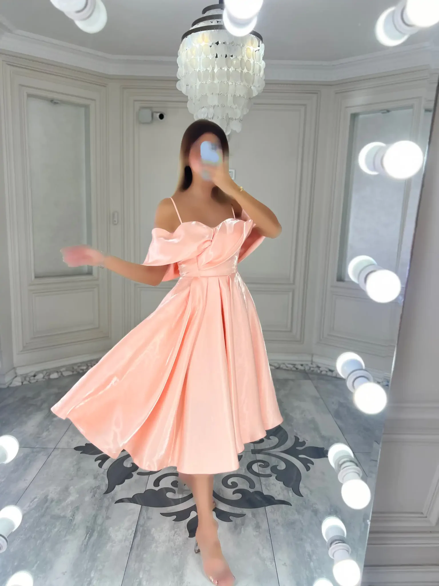 پیراهن میدی براق Off Shoulder کد 4022017 - Image 10