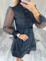 پیراهن کوتاه آستین حریر کد 2972 - Image 2