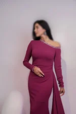 ماکسی یقه یه طرفه نگینی کد 4031011 - Image 7