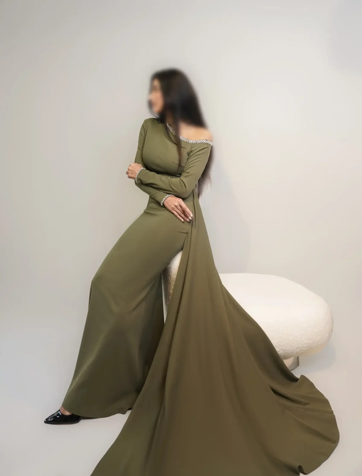 ماکسی یقه یه طرفه نگینی کد 4031011 - Image 8