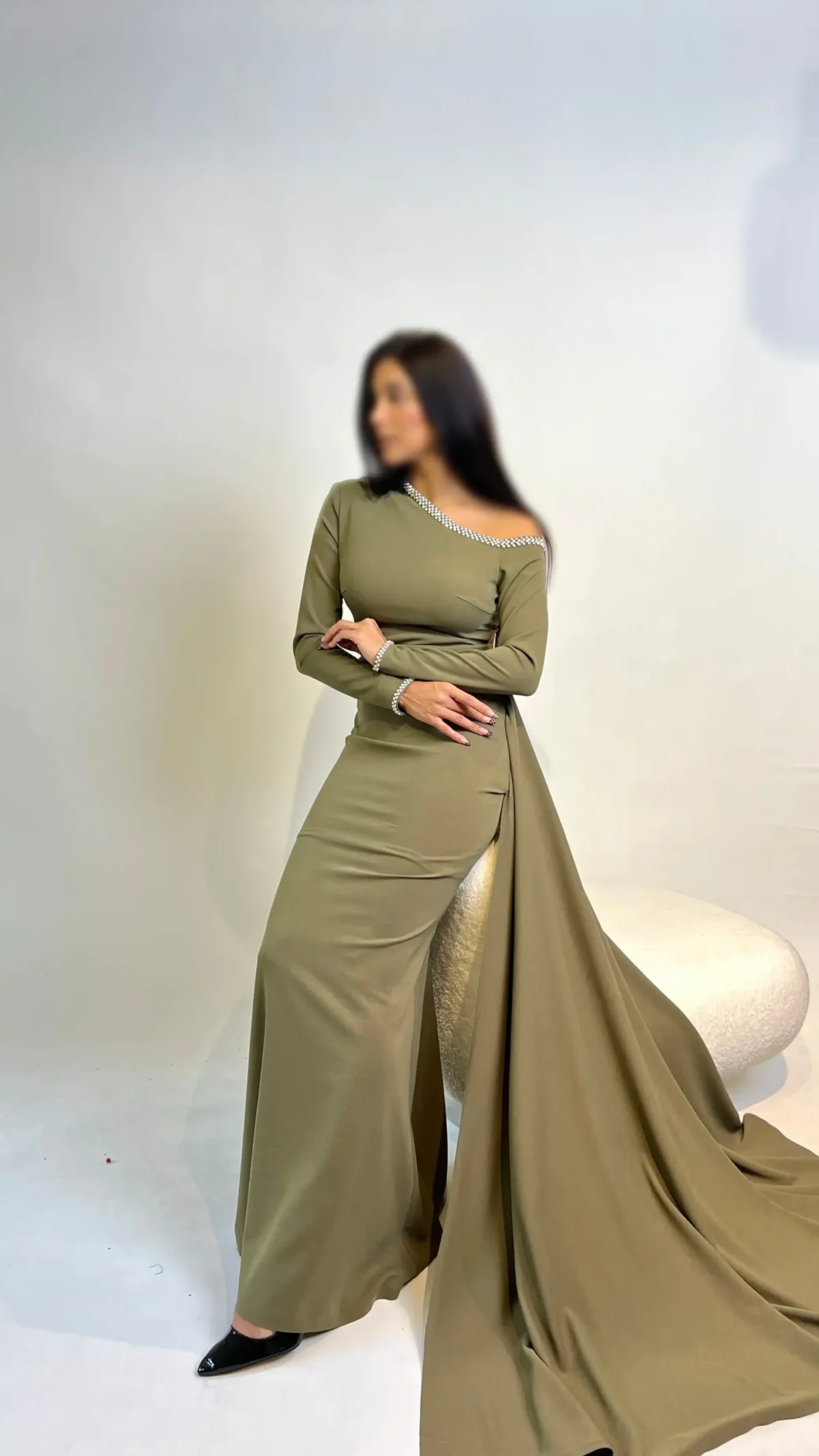 ماکسی یقه یه طرفه نگینی کد 4031011 - Image 4