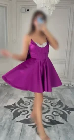 پیراهن عروسکی جلو نگین کد 4022030