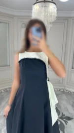 پیراهن میدی حلقه ای کرپ کد Z08 - Image 2