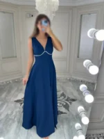 پیراهن ماکسی حلقه ای زیر سینه نگین کد 3269