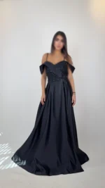 ماکسی آف شولدر پولکی کد 3290