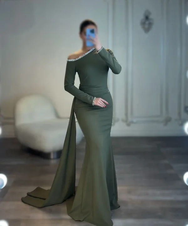 ماکسی یقه یه طرفه نگینی کد 4031011