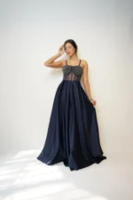 ماکسی رو سینه کار شده کد 1820 - Image 3