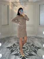 پیراهن بافت آستین بلند کد 4032040
