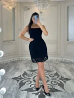 پیراهن کوتاه دانتل گل کد 4032023 - Image 5