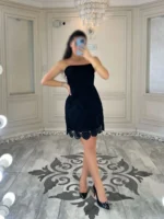 پیراهن کوتاه دانتل گل کد 4032023