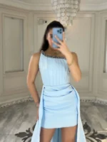 ماکسی دکلته جلو کوتاه کد 3235 - Image 6