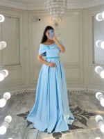 پیراهن ساتن ماکسی یقه پاپیونی کد 4011038 - Image 7