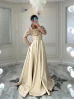 پیراهن ماکسی بالا پولکی پایین ساتن کد Z38 - Image 2