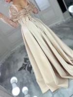 پیراهن ماکسی بالا پولکی پایین ساتن کد Z38 - Image 6