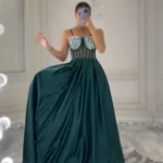 ماکسی رو سینه کار شده کد 1820