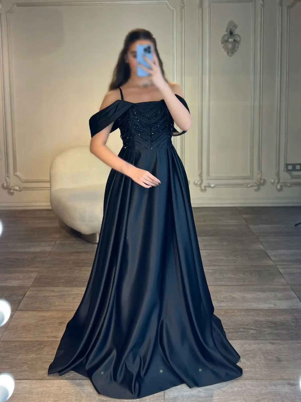 ماکسی آف شولدر بالا کار شده کد 3305 - Image 1