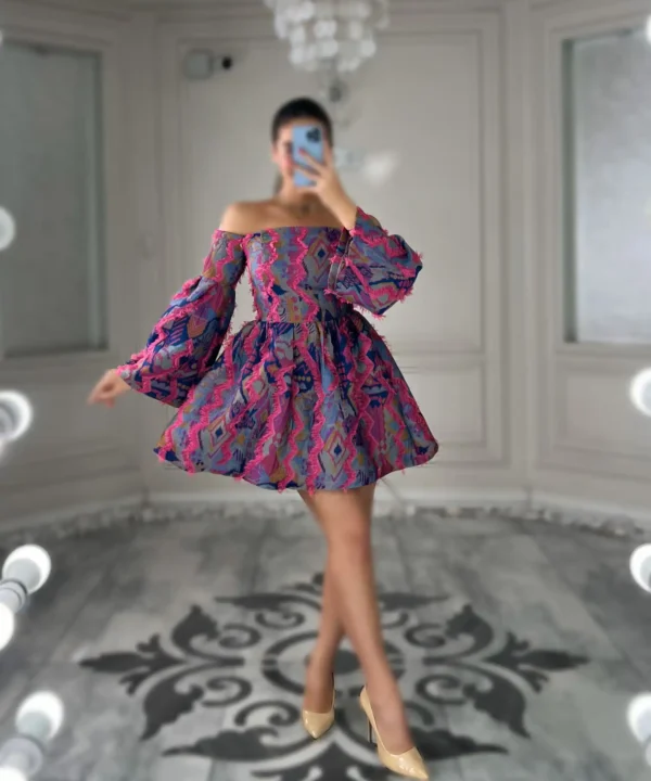 پیراهن کوتاه ژاکارد کد 4032044