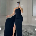 ماکسی یقه رومی کار شده کد 3151