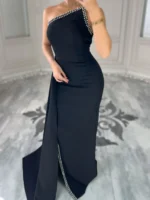 ماکسی یقه رومی کار شده کد 3151 - Image 3